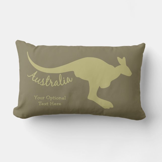 Almohadas de canguro de Australia con texto y colo (Anverso)