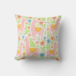 Almohadas de diseño floral y llamas rosas: persona