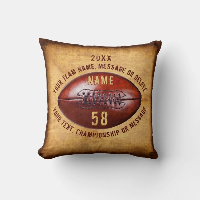 Almohadas de fútbol con aspecto rústico antiguo, 5 (Anverso)