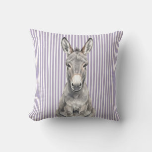 Almohadas de granja de burro acuarela para decorac
