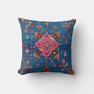 Almohadas de Kilim Azul para espacios al aire libr