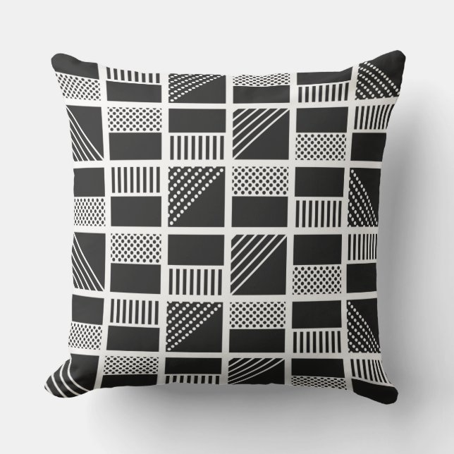 almohadas de lanzamiento de cuadrados geométricos (Anverso)
