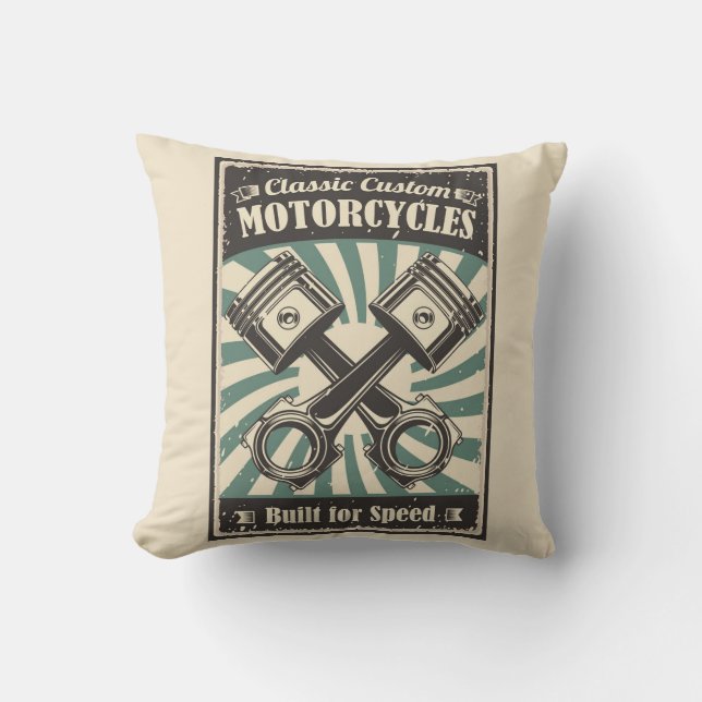 almohadas de lanzamiento decorativas de motociclet (Anverso)