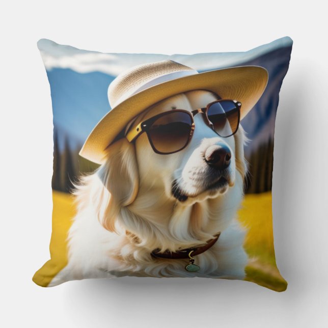 almohadas de lanzamiento, perro lindo (Anverso)