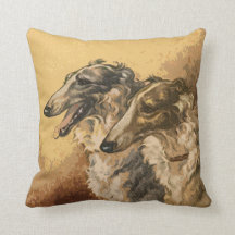 Almohadas de los pares del Borzoi del vintage