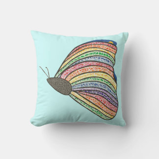 Almohadas de mariposa de color arcoiris mosaic