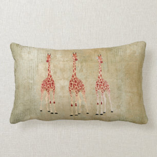 Almohadas de MoJo de las jirafas del rosa rojo del