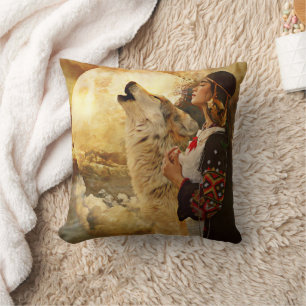 ALMOHADAS DE MUJER INDIA NATIVA AMERICANA