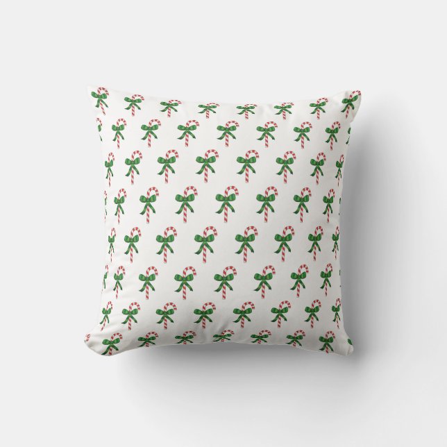 Almohadas de Navidad con Patrón de Bastón de Caram (Anverso)