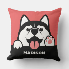 almohadas de nombre personalizado de Husky Siberia