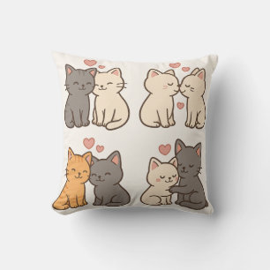 Almohadas de parejas de gatos lindos