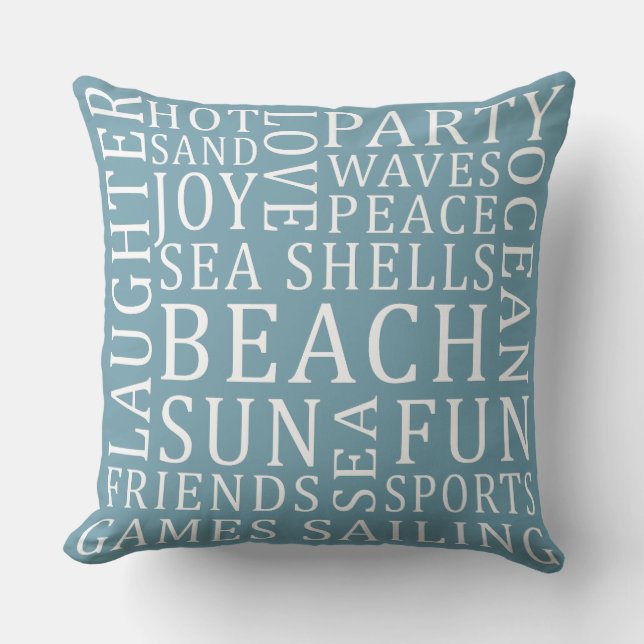 almohadas de personalizado Color Beach House (Anverso)