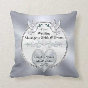 Almohadas de regalo Boda, plateadas, blancas