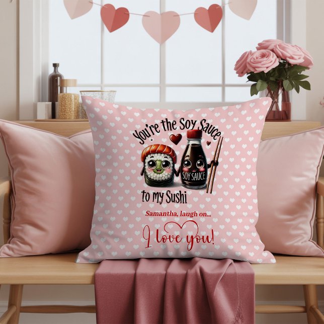 Almohadas de San Valentín con nombre personalizado (Custom Name Funny Food Quote Valentine Pillow

)