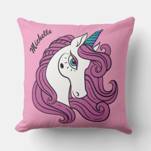 Almohadas de tiras de color y nombre personalizado