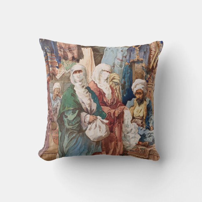 almohadas de tiro artístico del "Bazar de la seda" (Anverso)