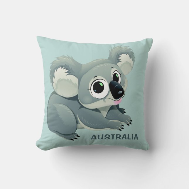 Almohadas de tiro de encargo del texto de la koala (Anverso)