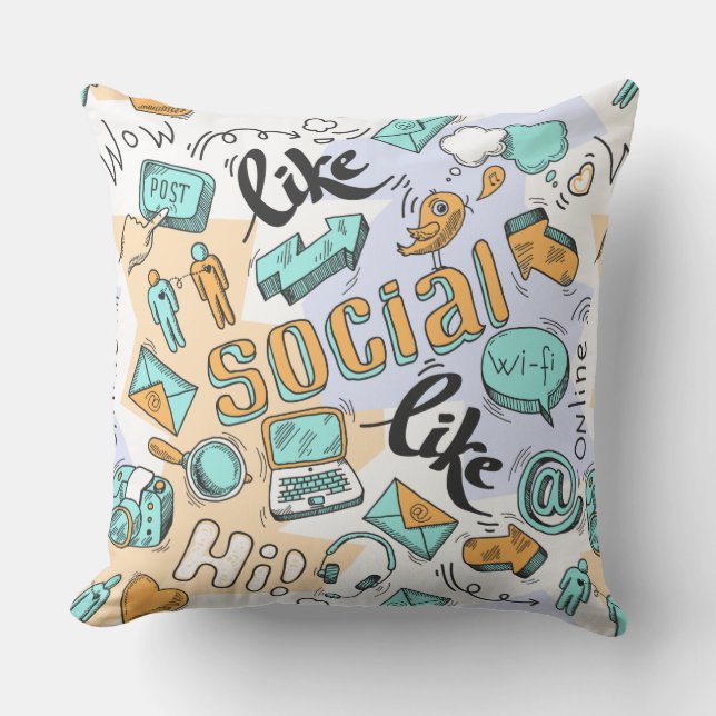 Almohadas de tiro sociales frescas de los medios (Anverso)