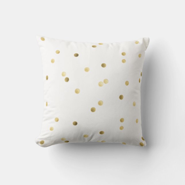 Almohadas decorativas del lunar del oro blanco (Anverso)