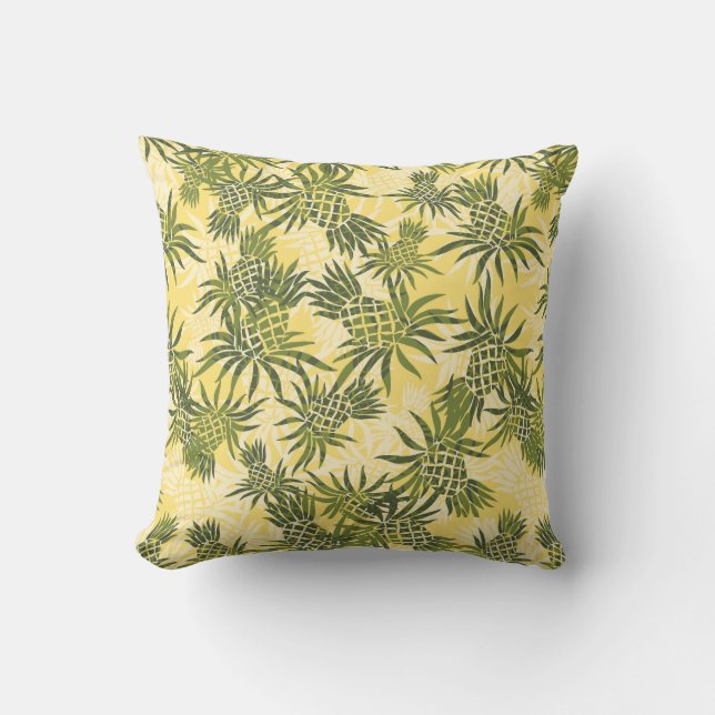 Almohadas decorativas hawaianas de Camo de la piña (Anverso)