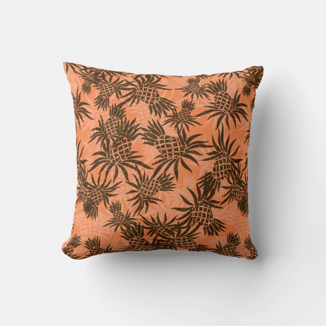 Almohadas decorativas hawaianas de Camo de la piña (Anverso)