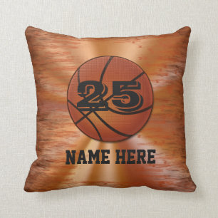 Almohadas del baloncesto con SU NOMBRE y NÚMERO