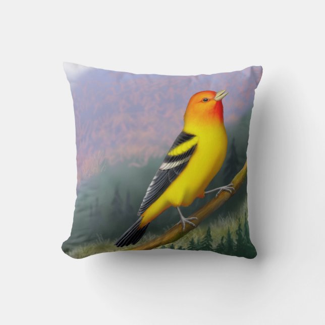Almohadas del pájaro del Tanager occidental del (Anverso)