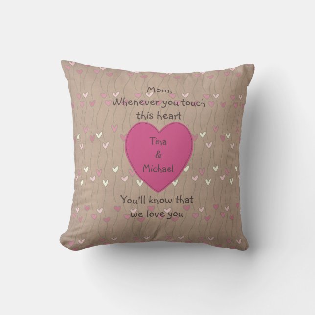 Almohadas del tacto de la madre personalizada (Anverso)