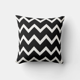 Almohadas del zigzag con Chevron blanco y negro