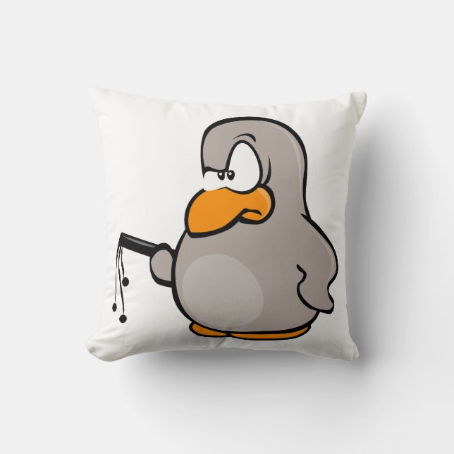Almohadas divertidas, pingüino con látigo (Anverso)