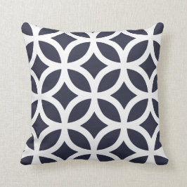 Almohadas geométricas del modelo en azules marinos