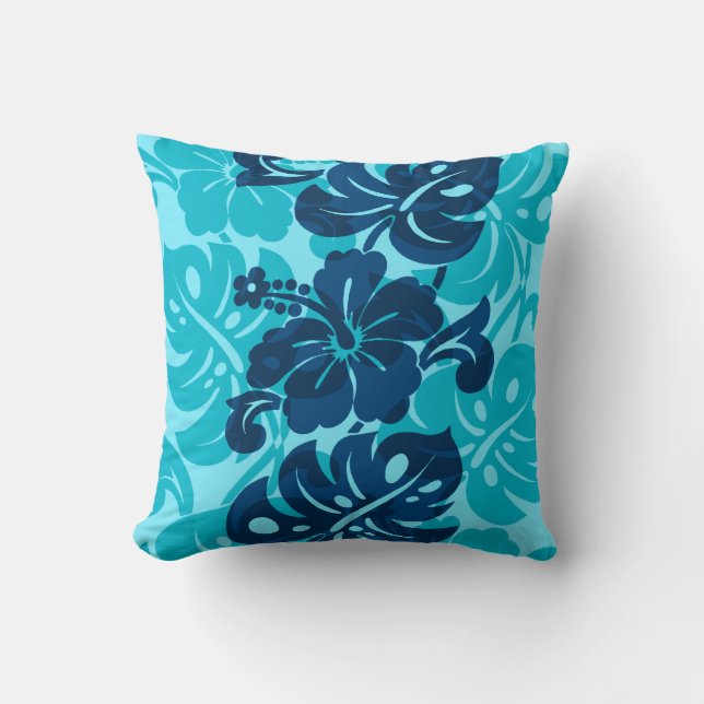 Almohadas hawaianas del hibisco de la frontera de (Anverso)