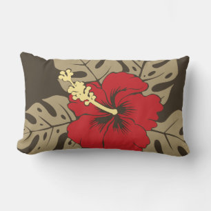 Almohadas lumbares de hibisco hawaiano de Banzai B