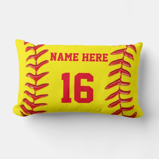 Almohadas lumbares personalizadas del softball (Anverso)