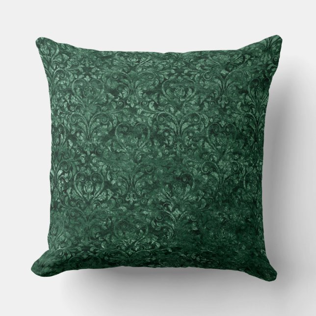 Almohadas machacadas verde del terciopelo (Anverso)