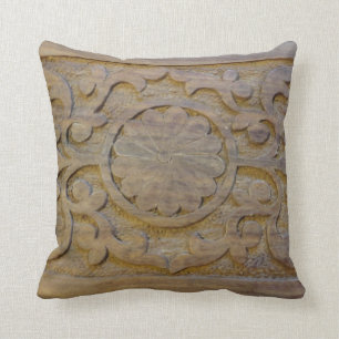 Almohadas Madera de Teca Texturizada con Diseño de