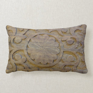 Almohadas Madera de Teca Texturizada con Diseño de