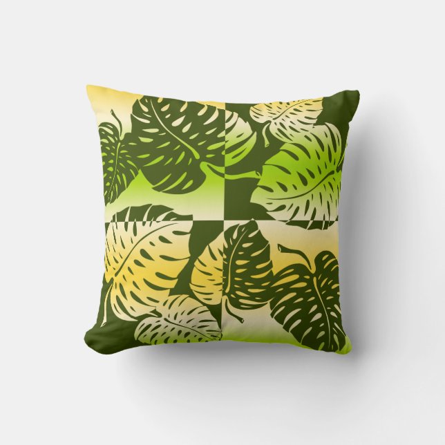 Almohadas Makua Monstera Hawaiian Striped Blend (Anverso)