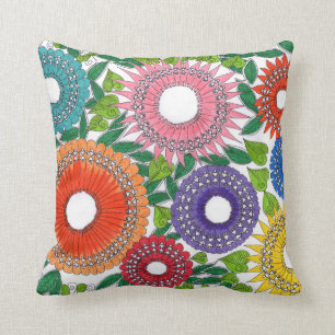 Almohadas modeladas flor de Warli