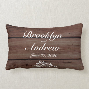 Almohadas monogramadas rusticas Bodas