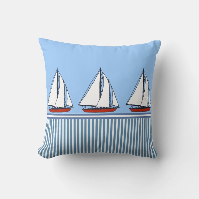 almohadas náuticas del amortiguador de las rayas (Anverso)