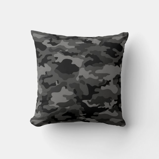 Almohadas negras de la almohada del camuflaje #1 (Anverso)