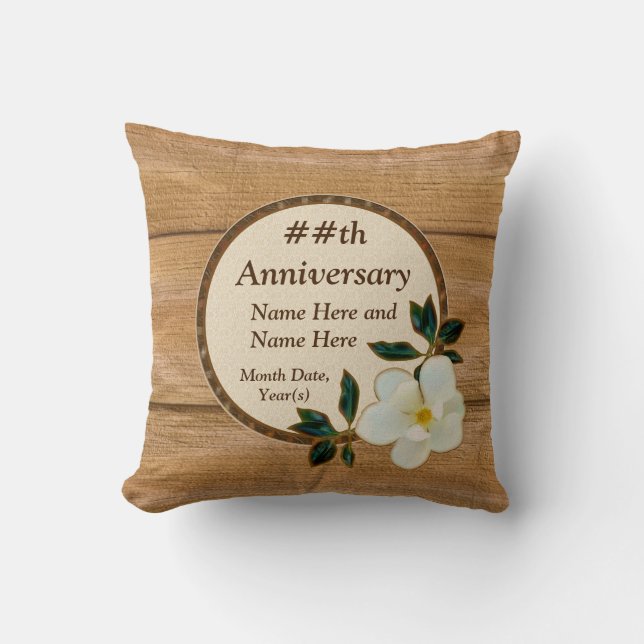 Almohadas personalizadas del aniversario de la (Anverso)