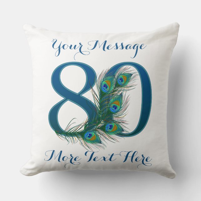 Almohadas personalizadas del cumpleaños 80 del (Anverso)