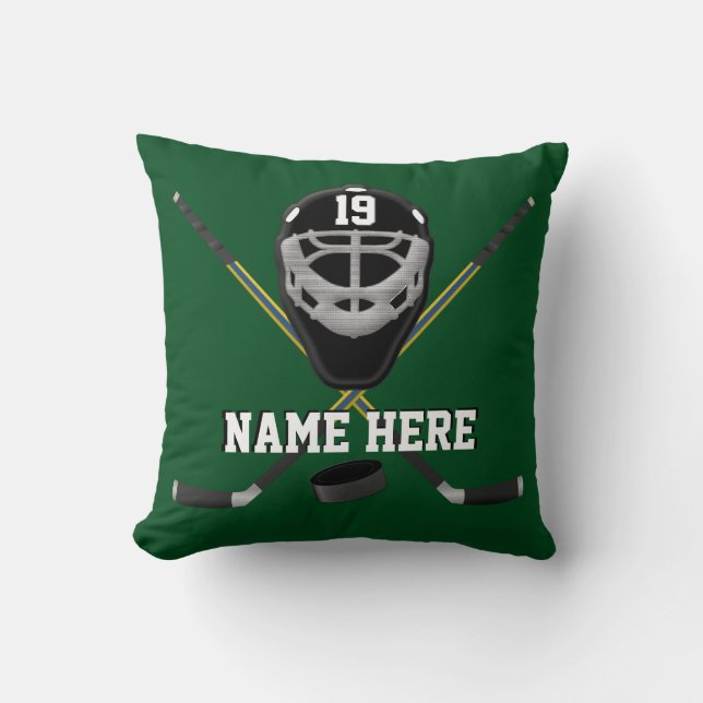 Almohadas personalizadas del hockey, sus COLORES y (Anverso)