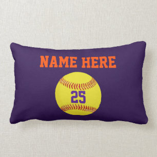 Almohadas personalizadas del softball, su texto,