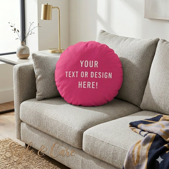 Almohadas redondas personalizadas rosadas – Únicas (Pink Custom Round Pillows – Unique & Stylish)