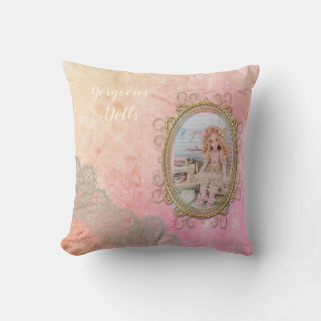 Almohadas rosadas decorativas de guardería para Ch (Anverso)