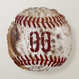 Almohadas sucias redondas del béisbol del NÚMERO
