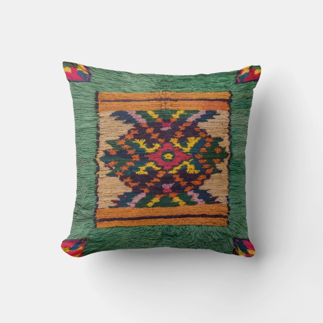 Almohadas verdes de Kilim cerca de mí: Trae artesa (Anverso)